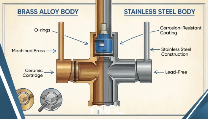 بررسی فنی جنس بدنه شیر ظرفشویی و ساختار داخلی آلیاژ برنج